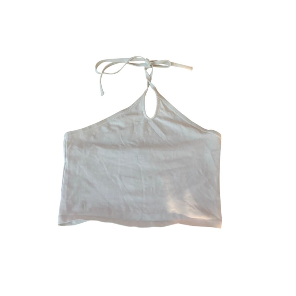 Sunday best White Cropped Halter Top Size S